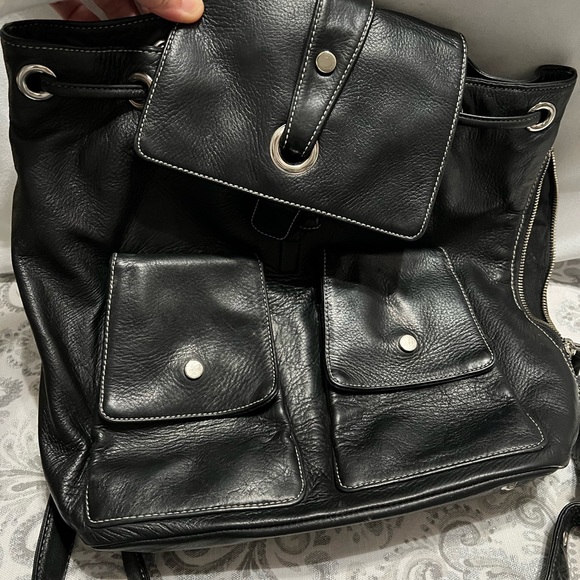 Black soft leather backpack by Perlina👍🌹💥 - Picture 2 of 4